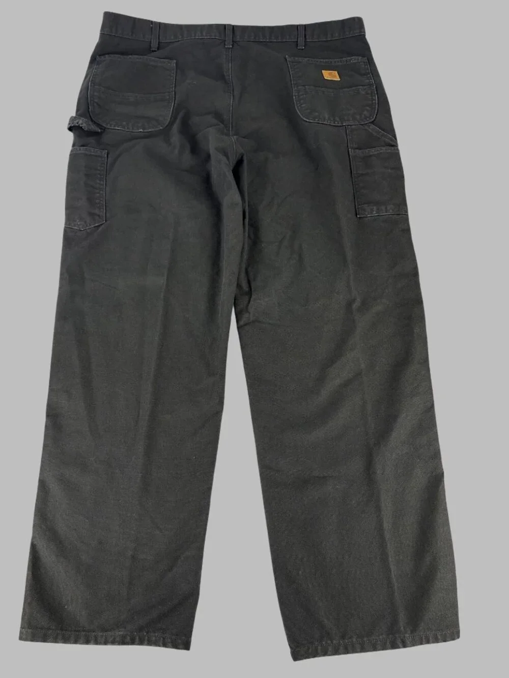 VTG Carhartt B11 Loose Fit Black Washed Duck Canvas Carpenter Work Pants 44x34